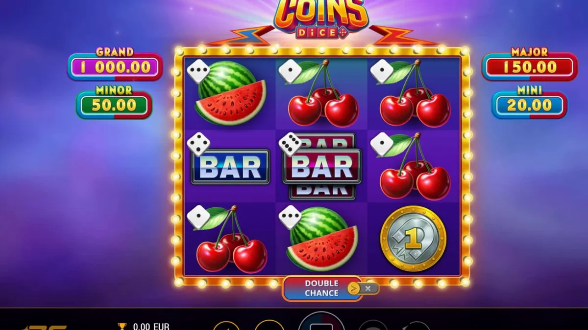 Tampilan visual slot Magnetic Coins Dice dengan simbol koin dan magnet yang berkilau