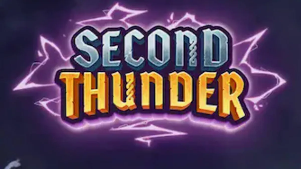 Tampilan visual slot Second Thunder dengan latar belakang medan perang bersalju